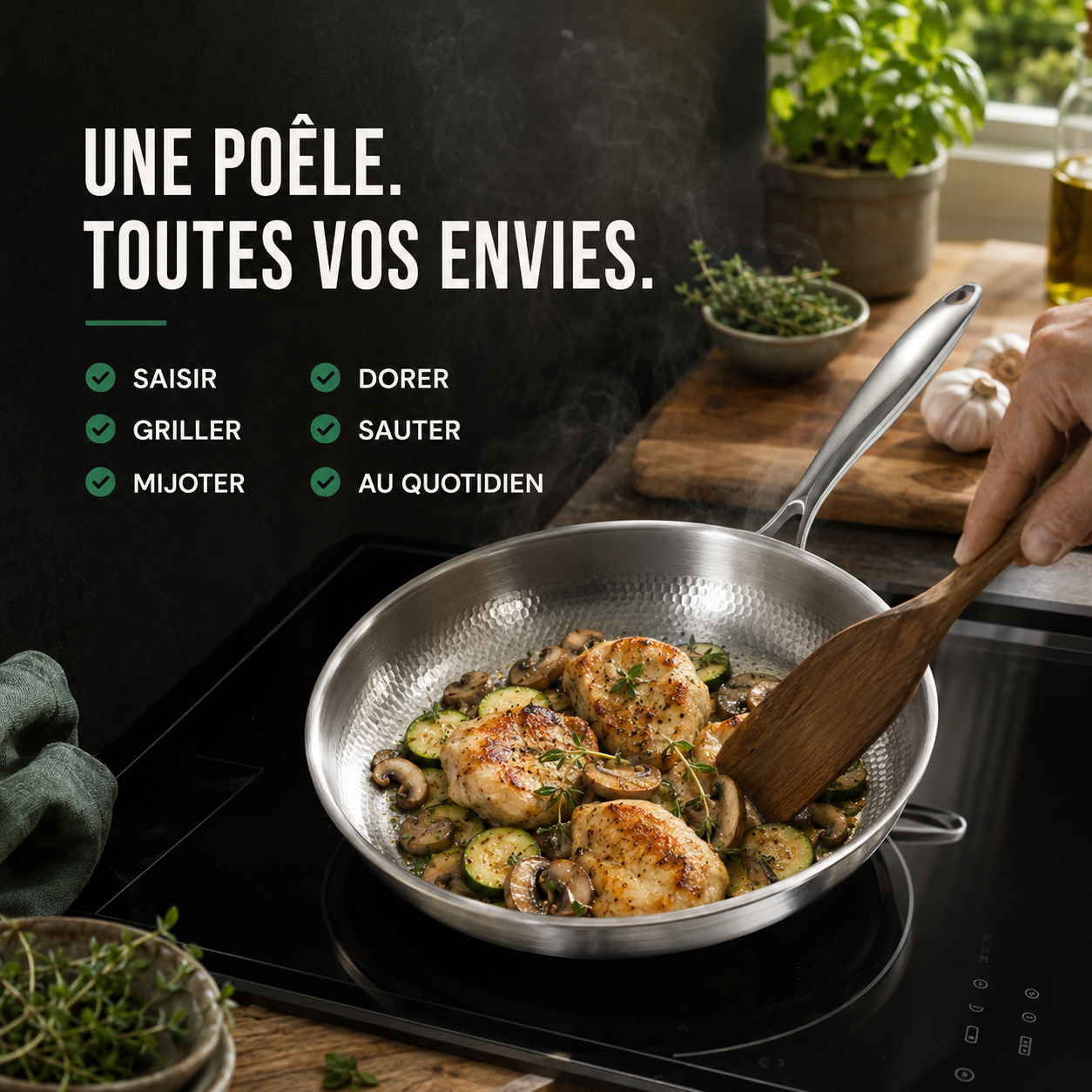 Poêle Titan Pure — 100% Titane Pur, Sans PFAS